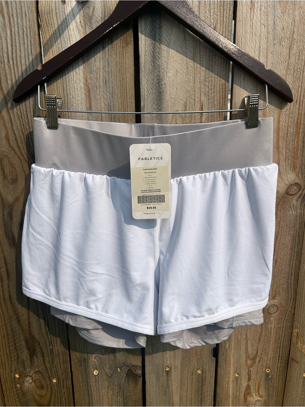 NWT Fabletics Olesia Shine Short White Size M